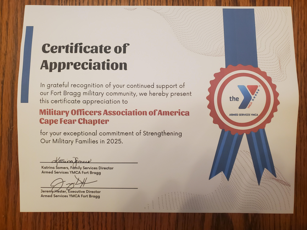 Appreciation Letter from YMCA for Chapter Support